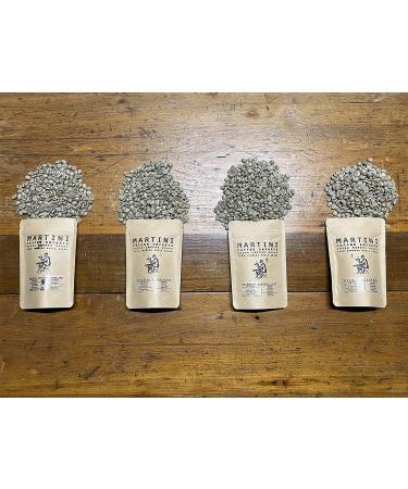 Martini Coffee Roasters Unroasted Green Coffee Sampler Pack - 4oz Samples of Raw Arabica Beans from Colombia, Ethiopia, Brazil & Guatemala - Buy Online on GoSupps.com