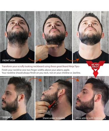 BEARD NINJA Beard Shaping Tool - Lineup & Edging Template for Goatee, Mustache, Neckline - Red - Buy Online on GoSupps.com