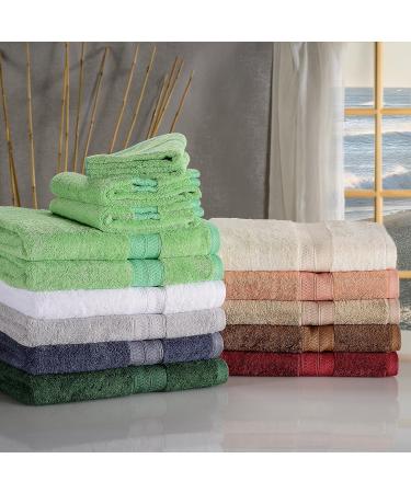 Hotel & Spa Quality Bamboo/Cotton Hand Towels - Set of 6, River Blue, 16x30 - Super Soft & Absorbent - Buy Online on GoSupps.com