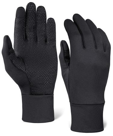 Tough Outdoors Touch Screen Running Gloves - Winter Glove Liners for Texting, Sports & Exercise - Lightweight Cold Weather Thermal Gloves Medium/Large