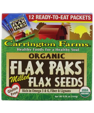 Carrington Farms Organic Ground Milled Flax Seed, 12 Count Easy Serve Packet