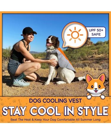 Cooling Vest - Breathable & Lightweight Evaporation Jacket for Hot Summer Days | Adjustable with Reflector Strips for High Visibility | Men's Orange/Gray Size M - Buy Online on GoSupps.com