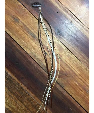 Grizzly Extensions Clip-In Feather Extensions | Natural & White for Brown Hair - Shop Now! - Buy Online on GoSupps.com