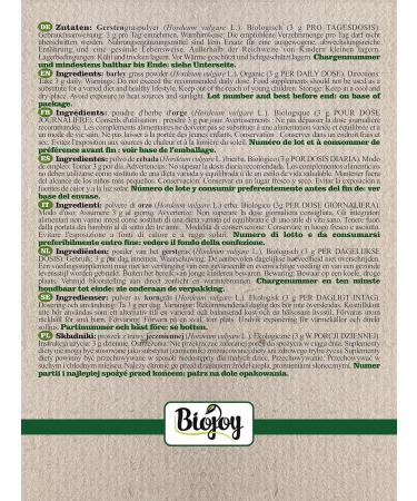 Biojoy Barley grass powder ORGANIC (1kg) No additives Dehydrate - Buy Online on GoSupps.com