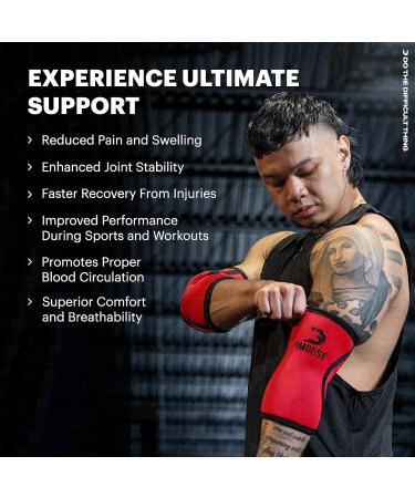Moose 5mm Neoprene Elbow Sleeves | USPA Approved Support for Weightlifting & Powerlifting | Durable & Reversible Design | X-Large Black-Red - Buy Online on GoSupps.com