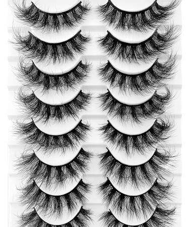 Arekey 3D Cat-Eye Wispy False Eyelashes - 10 Pairs Pack, Fluffy Faux Mink Lashes for Volume - D06 - Buy Online on GoSupps.com