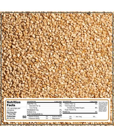 Organic White Sesame Seeds - 2lb Pack | Non-GMO, Vegan & Kosher | Ideal for Salad Dressing, Baking & Cooking - Buy Online on GoSupps.com