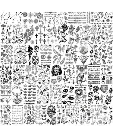 EGMBGM 52 Sheets Tiny Small Temporary Tattoos For Kids Boys Girls  Tribal Animals Butterfly Anchor Compass Tattoo Stickers For Men Women  3D Cute Flower Fake Face Tatoo Kits Sets For Neck Arm Hands