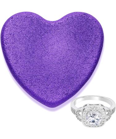 Size 5 Cosmic Love Heart Bath Bomb with Jewelry | USA-Made Skin Moisturizing Fizzie | Purple | 1 Count - Buy Online on GoSupps.com