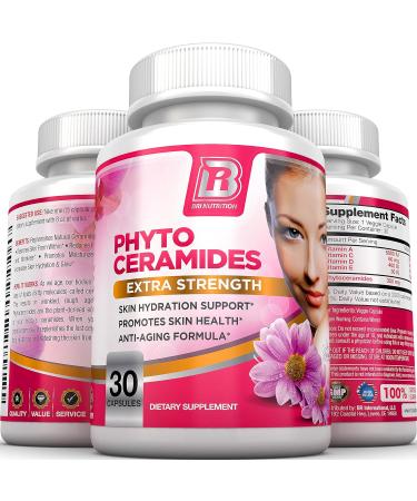 BRI Nutrition Phytoceramides - Skin & Hair Vitamins for Collagen Boost - Anti-Aging Formula with Vitamins A, C, D, E - 30 Count - Buy Online on GoSupps.com