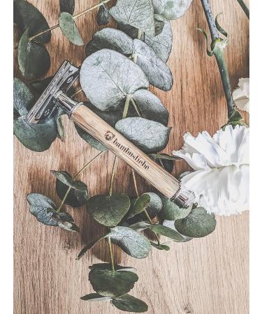 Buy Bambusliebe Bamboo Safety Razor - Eco-Friendly Silver Bamboo Shaving - Buy Online on GoSupps.com
