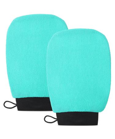 VALITIC Korean Style Exfoliating Gloves - 2 Pairs (Black & Turquoise) for Shower or Bath - Buy Online on GoSupps.com