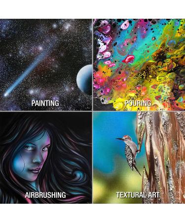 U.S. Art Supply 16x20 Black Stretched Canvas 4-Pack - Professional Artist Quality 100% Cotton Heavy-Weight Gesso - Ideal for Painting Acrylic, Pouring, and Oil 16x20 - Buy Online on GoSupps.com