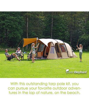 Green Elephant Telescoping Tarp Poles - Set of 2 | Adjustable & Lightweight Aluminum Tent Poles | Portable Replacement for Tarp | Black - Buy Online on GoSupps.com