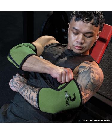 Moose Elbow Sleeves 5mm Neoprene Support for Weightlifting - USPA Approved, Reversible Design - X-Large, Black-Green - Buy Online on GoSupps.com