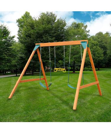 Swing-N-Slide PB 8360 Ranger Wooden Swing Set with Swings - Brown (Amazon Exclusive) - Buy Online on GoSupps.com