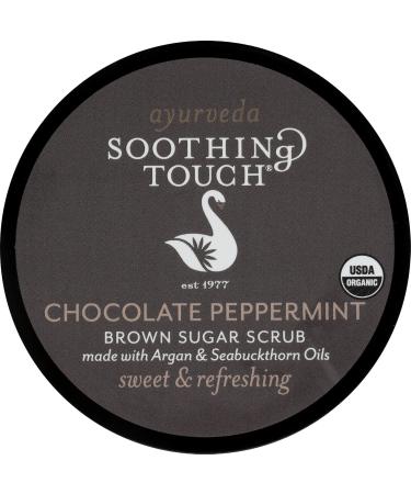 Soothing Touch Organic Herbal Brown Sugar Scrub - Chocolate Peppermint 8 Oz | Natural Exfoliant for Glowing Skin - Worldwide Shipping - Buy Online on GoSupps.com