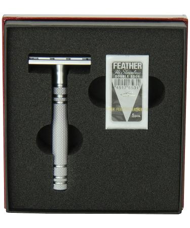 Feather Stainless Steel Double Edge Razor AS D2 | Premium Razor for a Smooth Shave - Buy Online on GoSupps.com