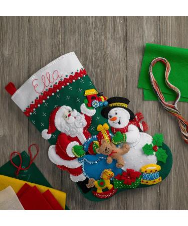 Bucilla Santa & Snowman 18-Inch Felt Stocking Kit - DIY Christmas Applique - Buy Online on GoSupps.com