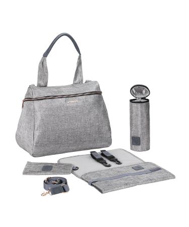 L SSIG Baby Diaper Bag Handbag Stylish Diaper Backpack incl. Diaper Accessories/Glam Rosie Bag Silver