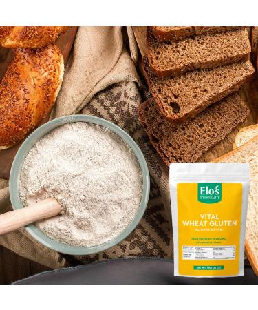 Vital Wheat Gluten (1kg 2.2lb) PRODUCT OF CANADA | High Protein Non-GMO Vegan | Perfect for Keto and Kosher Friendly | 100% Grown in Canada | Vegetarian Meat Substitute for Baking | Low Carb Alternative to Make Seitan| Elo s Premium - Buy Online on GoSupps.com