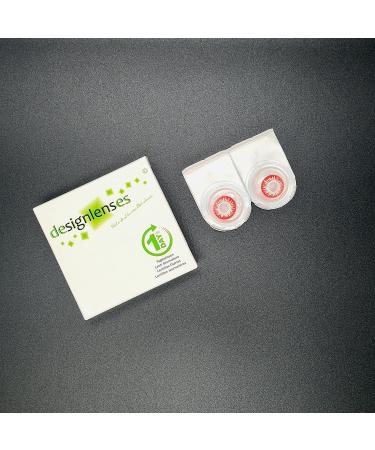 Buy Colored Daily Contact Lenses for Halloween - White & Red Zombie Cosplay - 2 Piece Pair - Buy Online on GoSupps.com
