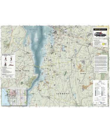 Burlington Vermont Outdoor Adventure Map | Hiking Trails of Shelburne VT & Essex NY | Waterproof & Tear Resistant - Buy Online on GoSupps.com