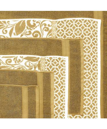 Modern Threads Trefoil Filigree 6-Piece Jacquard Towel Set - 100% Combed Cotton - Absorbent & Quick Dry - Gold Standard Luxury Towels - Buy Online on GoSupps.com