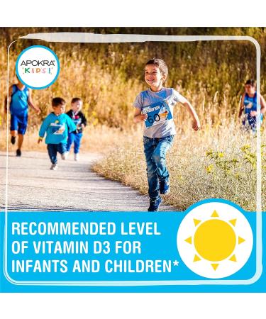 Vitamin D Drops for Kids - 60 Days Supply - 400IU in MCT Oil - Vegan & Sugar-Free | APOKRA Kids - Buy Online on GoSupps.com