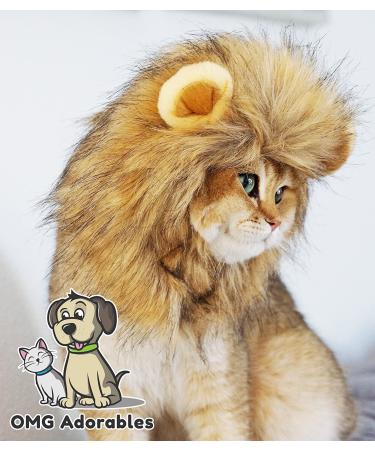 OMG Adorables Lion Mane Costume for Cat - Fun Pet Costume for Halloween and Parties - Buy Online on GoSupps.com