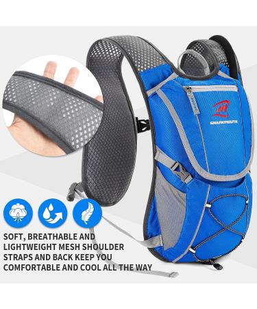 SHARKMOUTH Insulated Hydration Vest with 2L Water Bladder - Lightweight Outdoor Sports Gear for Men and Women - Ideal for Running, Cycling, Climbing, Hiking - Blue - Buy Online on GoSupps.com