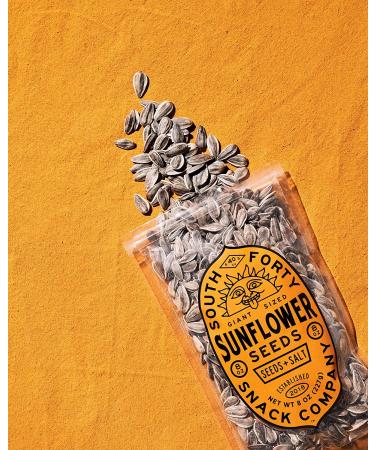 South 40 Snacks Premium Jumbo Sunflower Seeds 8oz (Pack of 6) - Batch Roasted, Perfectly Salted, In-Shell Bulk Seeds for Ultimate Freshness - Buy Online on GoSupps.com
