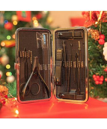 JamBer Manicure Set - 15 in 1 Stainless Steel Professional Grooming Kit for Thick Nails - Nail Clippers, Scissors, Pedicure Set - Cuticle Remover, Toe Nail Care - Travel Tool Kit - Mother's Day Gift - Buy Online on GoSupps.com