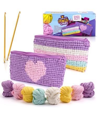 2 PCS of Locker Hook Starter Pencil Case Craft Kit DIY Sewing Kit for Kids Beginners Latch Needlepoint Art Knit