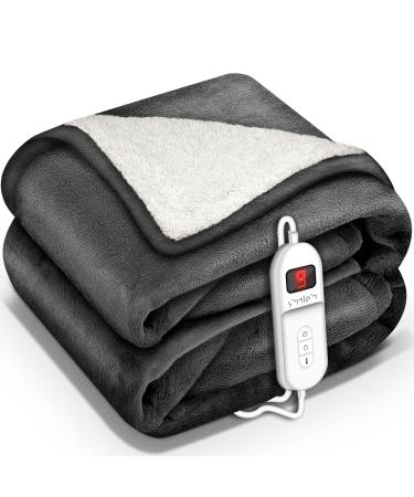 Sinnlein heating ceiling with automatic switch -off 200x180cm T V S d GS checked |Electric thermal blanket with 9 temperature levels |Cuddly blanket bed sofa |Ceiling electrically with timer digital display 200x180cm anthracite