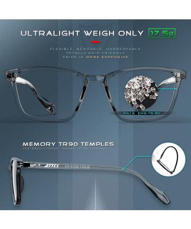 ATTCL Unisex Blue Light Filter Glasses - UV Protection Headache Relief No Prescription Needed - Model M Bl5577 Transparent + Grey - Buy Online on GoSupps.com