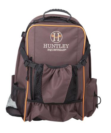 Huntley Equestrian Deluxe Heavy Duty Nylon Exterior Storage Fabric Backpack Adjustable Shoulder Straps Brown