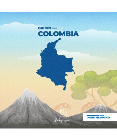 Lucky Cuppa's "Drink Me Potion" Drink Me in Medellin Coffee Potion - Light Roast Whole Beans - Colombian Coffee Beans - Alice in Wonderland Gifts for Coffee Lovers - 250g - Buy Online on GoSupps.com