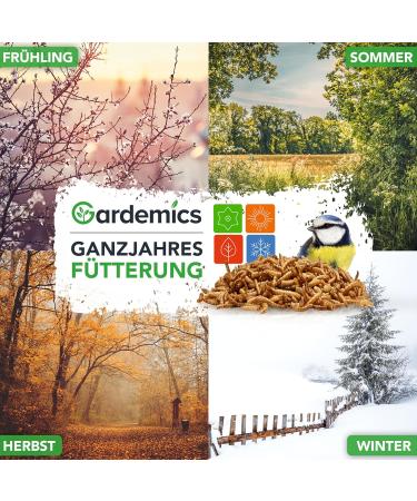 Gardemics Dried Mealworms 5L - Premium Insect Feed for Birds Fish Reptiles & More | 800g - Buy Online on GoSupps.com