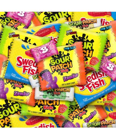 SOUR PATCH KIDS & SWEDISH FISH Halloween Candy Variety Pack - 75 Trick or Treat Bags - Buy Online on GoSupps.com