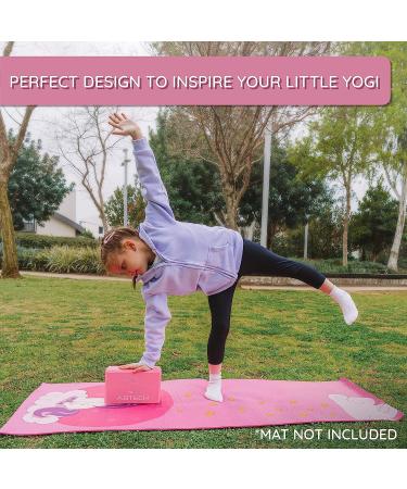 ABTECH Unicorn Yoga Starter Kit for Kids - Includes Yoga Blocks, Ball, Non-Slip Towel, Drawstring Bag - Pink Set for Girls Ages 3-12 - Buy Online on GoSupps.com