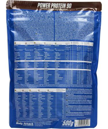 Body Attack Power Protein 90 - Chocolate Nut Nougat 500g | Multi-Component Protein Powder with BCAA & Vitamins | Extra Creamy Protein Shake - Made in Germany - Buy Online on GoSupps.com