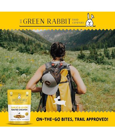 The Green Rabbit Gluten Free Roasted Chickpeas Garlic & Lemon Flavour - Healthy Snacks High in Plant-Based Protein & Fibre - Low in Fat Sugar & Calories - Vegetarian & Vegan Friendly - 6 Packs x 60g - Buy Online on GoSupps.com