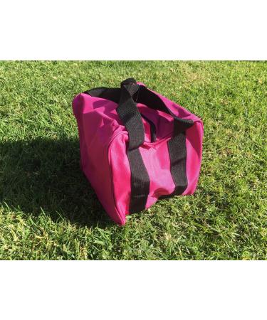 BuyBocceBalls Listing - Extra Heavy Duty Nylon Bocce Bag (4 of 7) - Pink with Black Handles