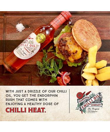 Banhoek Chili Oil: Premium Hot Chili Infused Vegetable Oil - Medium Heat, 100% South African - 8.5 oz Bottle - Buy Online on GoSupps.com