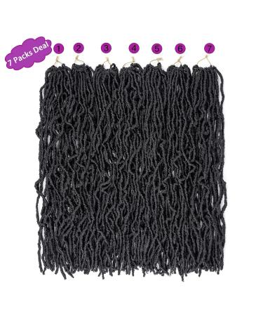 Faux Locs Crochet Hair 18 inch 7 Packs Natural Butterfly Goddess Locs for Black Women - 1B - Buy Online on GoSupps.com