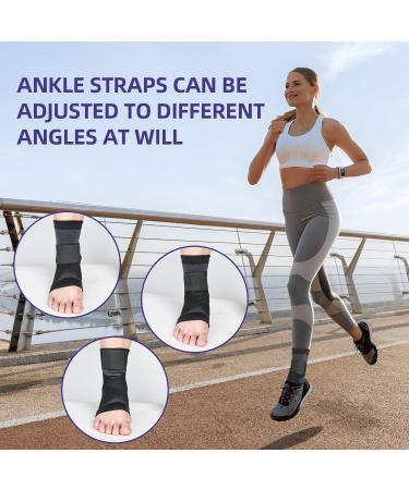 Ankle Brace & Compression Sleeve for Men & Women | Support for Sprains Fasciitis & Achilles Injuries - Large Black - Buy Online on GoSupps.com