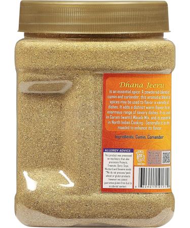 Rani Dhana-Jeeru (Coriander-Cumin Blend 50-50) Powder 16oz (1lb) 454g PET Jar Natural | Salt Free | Vegan | Gluten Friendly | Non-GMO | Kosher | Indian Origin Net Wt. 16oz (1lb) 454g - Buy Online on GoSupps.com