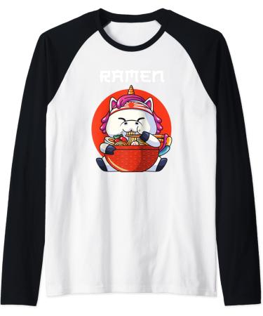 Ramen Noodle Lover Unicorn Anime Raglan Baseball Tee - Buy Online on GoSupps.com