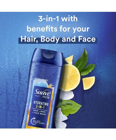 Suave Men 3in1: Hair, Body & Face Wash for Men - 15 oz (Pack of 6) - Buy Online on GoSupps.com